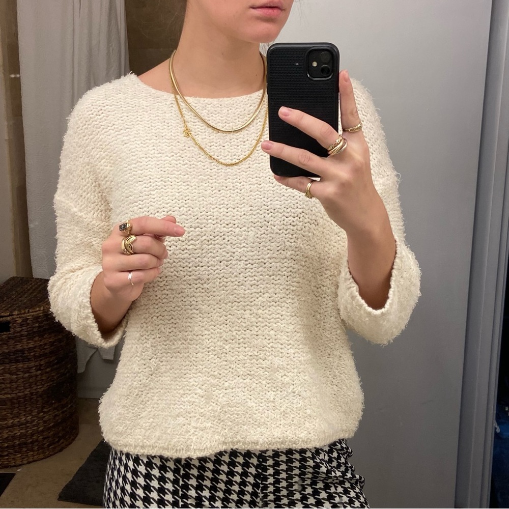 Club Monaco Ivory Chunky Knit Sweater